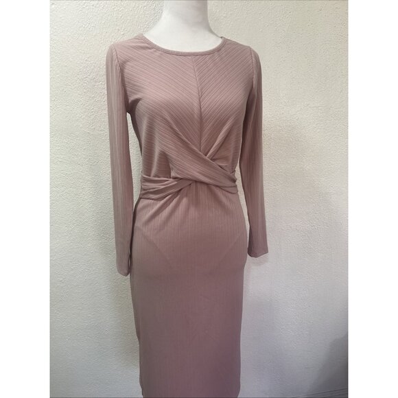 Nine‎ West Wrap Front Dress Size PS Pink Light Color Stretch - Picture 2 of 13